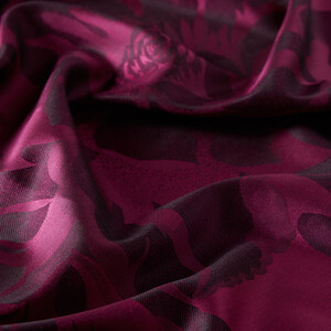 شال حرير جاكار ورود لون أرجواني - Thumbnail