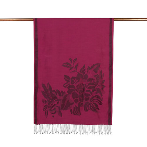 شال حرير جاكار ورود لون أرجواني