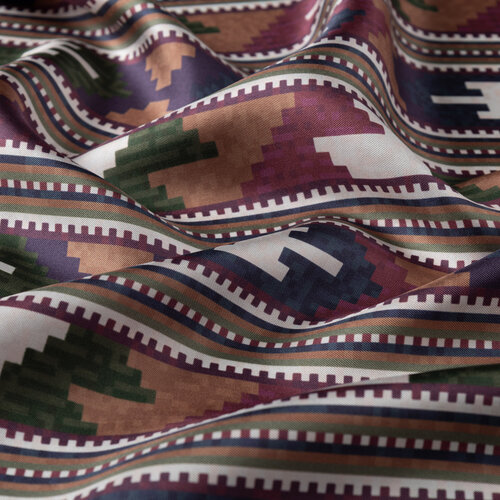 Erguvan Kuşak Desenli Tivil İpek Eaşrp