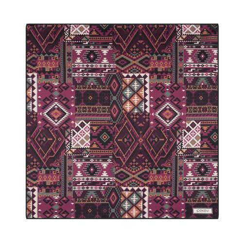 Erguvan Sihirli Halı Saten İpek Mendil 