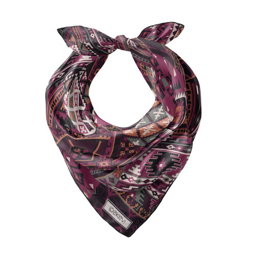 Erguvan Sihirli Halı Saten İpek Mendil 