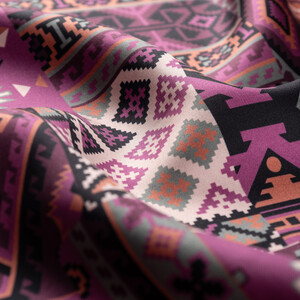 ipekevi - Erguvan Sihirli Halı Tivil İpek Eşarp (1)