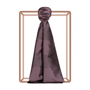 Fig Purple Block Lurex Striped Silk Scarf - Thumbnail