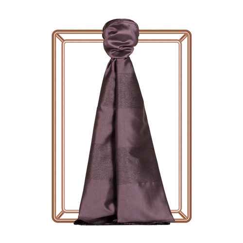 Fig Purple Block Lurex Striped Silk Scarf