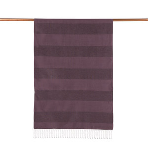 ipekevi - Fig Purple Block Lurex Striped Silk Scarf (1)