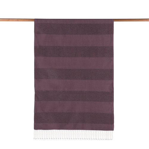 Fig Purple Block Lurex Striped Silk Scarf