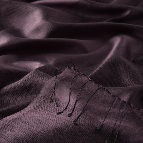 Fig Purple Block Lurex Striped Silk Scarf