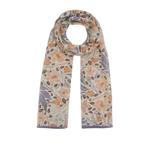 Fig Purple Botanical Cotton Scarf - Thumbnail