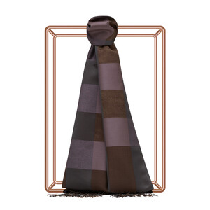 Fig Purple Buffalo Checked Silk Scarf - Thumbnail