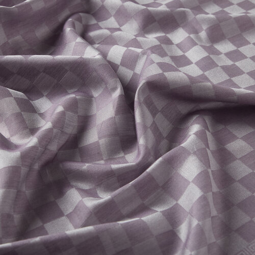 Fig Purple Checkered Cotton Silk Scarf