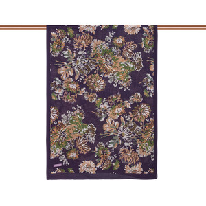 ipekevi - Fig Purple Chrysanthemum Print Tencel Scarf (1)