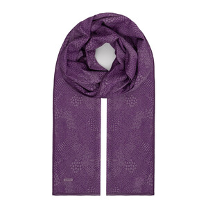 Fig Purple Ethnic Harmony Print Cotton Scarf - Thumbnail