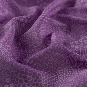 Fig Purple Ethnic Harmony Print Cotton Scarf - Thumbnail