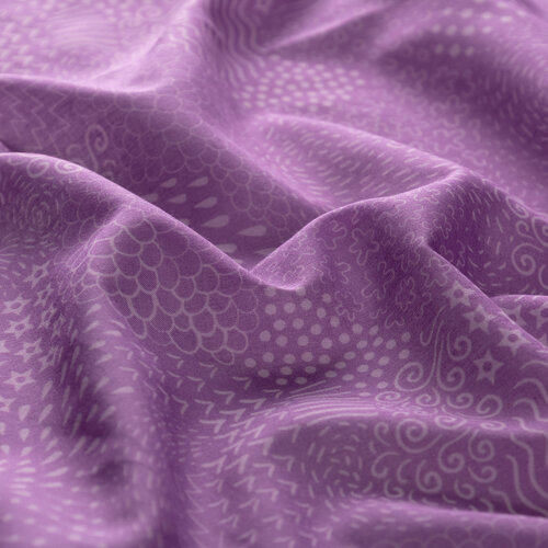 Fig Purple Ethnic Harmony Print Cotton Scarf