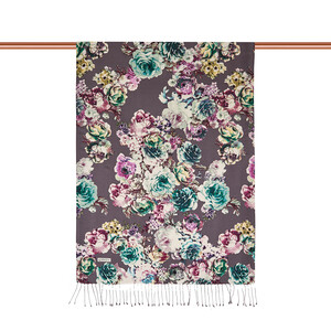 ipekevi - Fig Purple Fleur Print Silk Scarf (1)