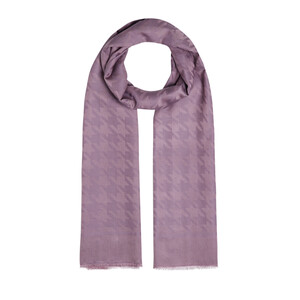 Fig Purple Houndstooth Cotton Silk Scarf - Thumbnail