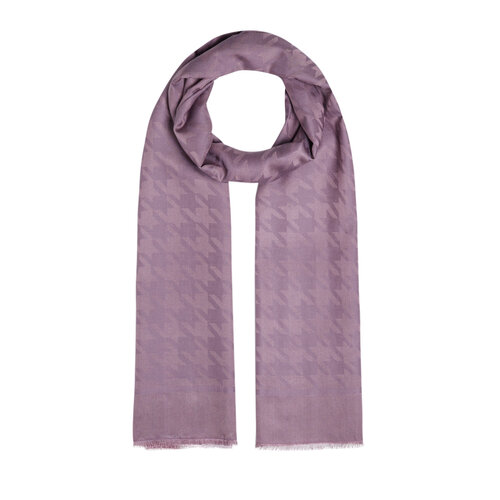 Fig Purple Houndstooth Cotton Silk Scarf