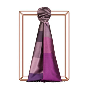 Fig Purple Kushak Striped Silk Scarf - Thumbnail