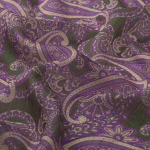 Fig Purple Mezopotamya Print Tencel Scarf - Thumbnail
