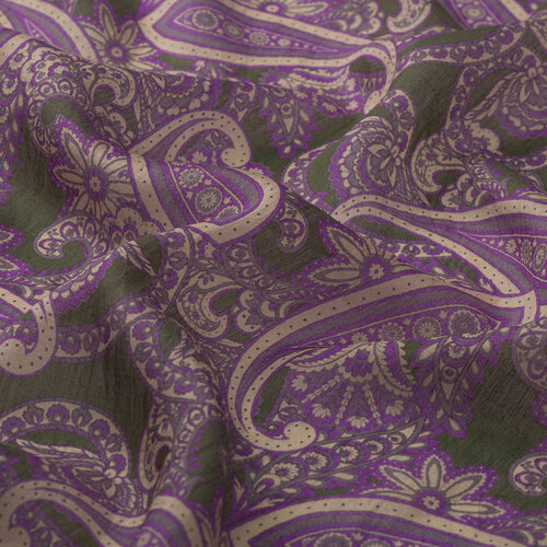 Fig Purple Mezopotamya Print Tencel Scarf
