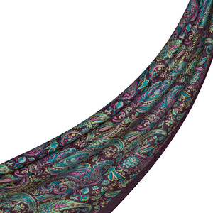 Fig Purple Mezopotamya Print Tencel Scarf - Thumbnail