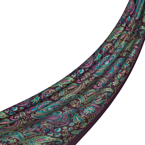 Fig Purple Mezopotamya Print Tencel Scarf