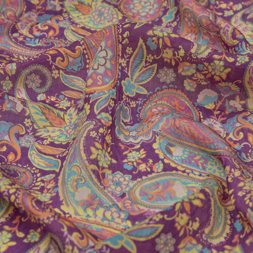 Fig Purple Mezopotamya Print Tencel Scarf