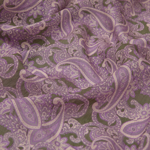 Fig Purple Mezopotamya Print Tencel Scarf