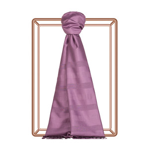 Fig Purple Mono Striped Silk Scarf - Thumbnail