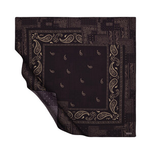 Fig Purple Patchwork Patterned Twill Silk Scarf - Thumbnail