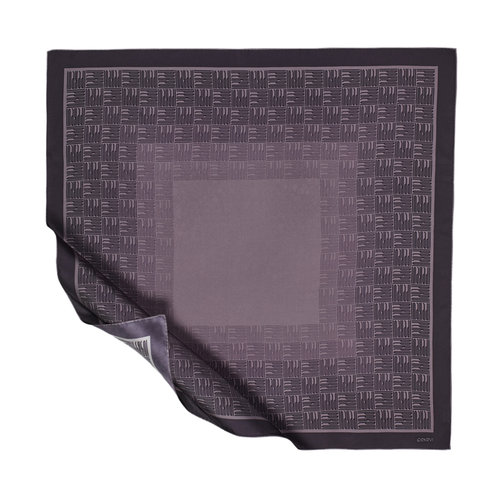 Fig Purple Qufi Pattern Silk Twill Scarf