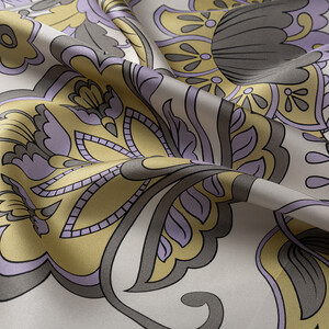 Fig Purple Rebel Ivy Twill Silk Scarf - Thumbnail