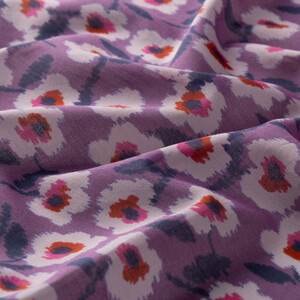 Fig Purple Spring Flowers Cotton Scarf - Thumbnail