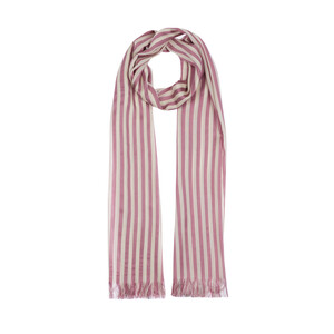 Fig Purple Striped Silk Scarf Shawl - Thumbnail