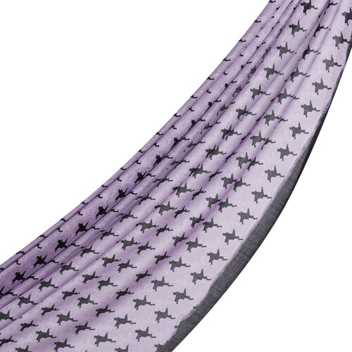 Fig Purple Stylized Houndstooth Patterned Scarf