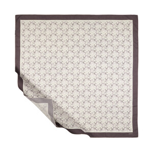Fig Purple Typo Monogram Cotton Scarf - Thumbnail