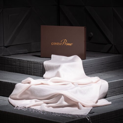 شال كشمير وحرير فاخر رقيق لون عاجي