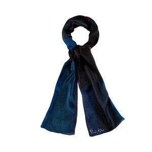 Fire In The Evening Satin Silk Scarf - Thumbnail