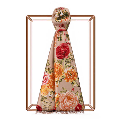 Fondöten İrem Bağı Desenli ipek Şal