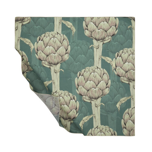 Forest Green Artichoke Blossom Cotton Scarf