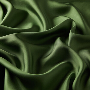 Forest Green Plain Silk Twill Scarf - Thumbnail