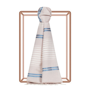 Foundation Perspective Line Pattern Cotton Silk Scarf - Thumbnail