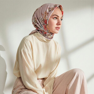 Foundation Waterside Garden Print Silk Twill Scarf - Thumbnail