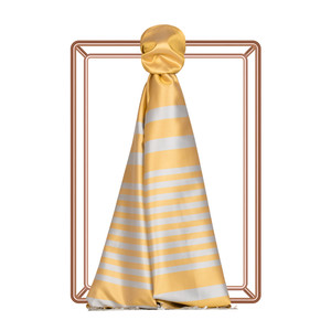 Freesia Yellow Meridian Striped Silk Scarf - Thumbnail