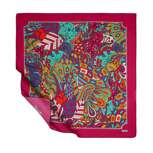 Fuchsia Carnival Twill Silk Scarf