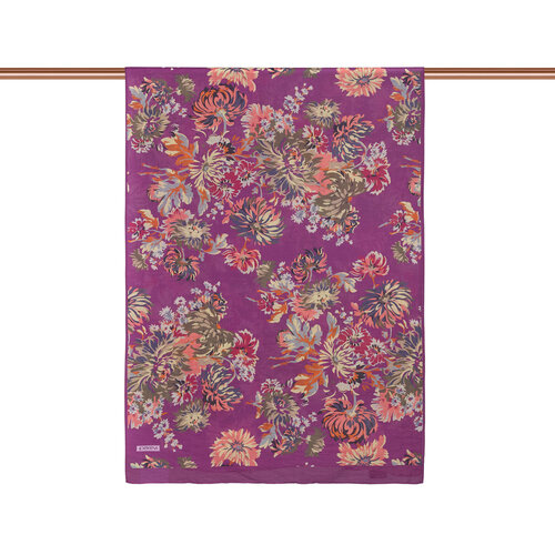 Fuchsia Chrysanthemum Print Tencel Scarf