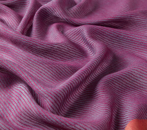 Fuchsia Copper Bordered Wool Silk Scarf - Thumbnail