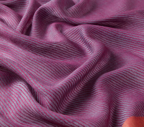 Fuchsia Copper Bordered Wool Silk Scarf