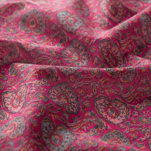 Fuchsia Emerald Garden Cotton Scarf