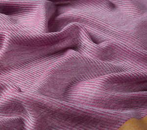 Fuchsia Gold Bordered Wool Silk Scarf - Thumbnail